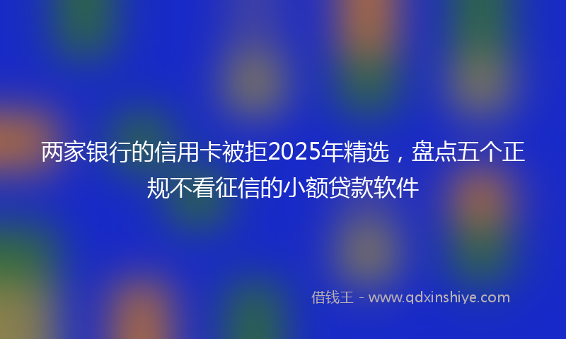 两家银行的信用卡被拒2025年精选，盘点五个正规不看征信的小额贷款软件