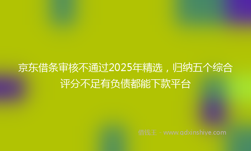 京东借条审核不通过2025年精选，归纳五个综合评分不足有负债都能下款平台