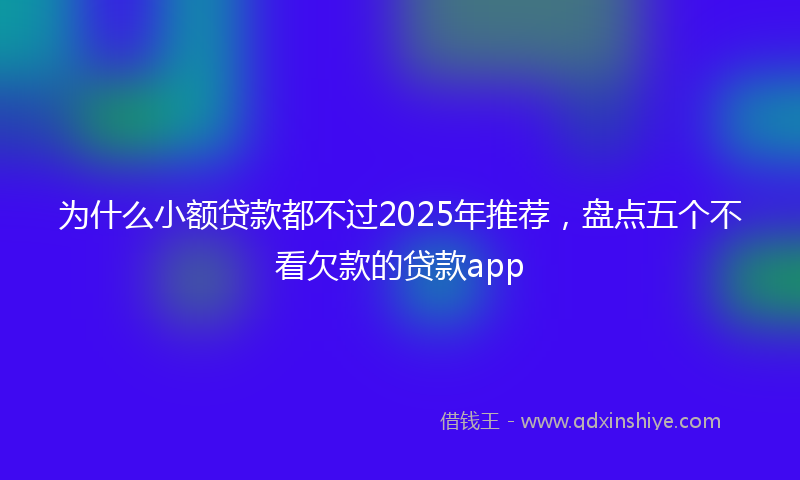 为什么小额贷款都不过2025年推荐，盘点五个不看欠款的贷款app