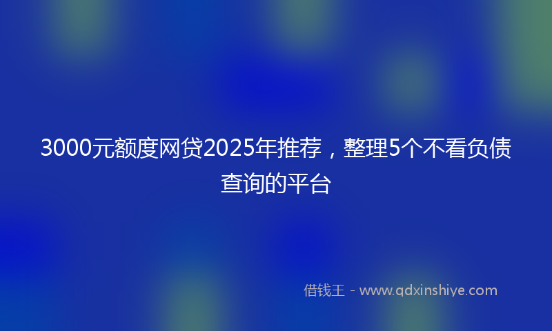 3000元额度网贷2025年推荐，整理5个不看负债查询的平台