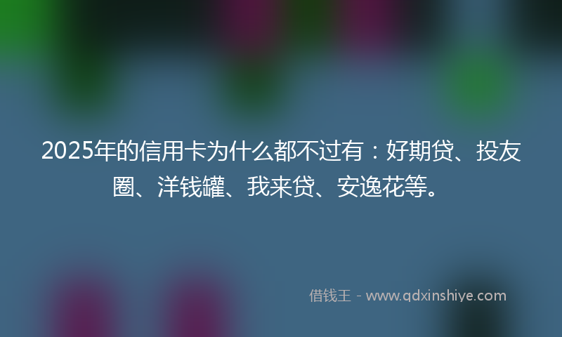 2025年的信用卡为什么都不过有:好期贷、投友圈、洋钱罐、我来贷、安逸花等。