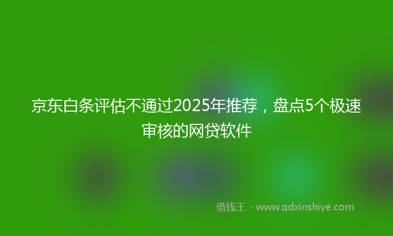 京东白条评估不通过2025年推荐，盘点5个极速审核的网贷软件