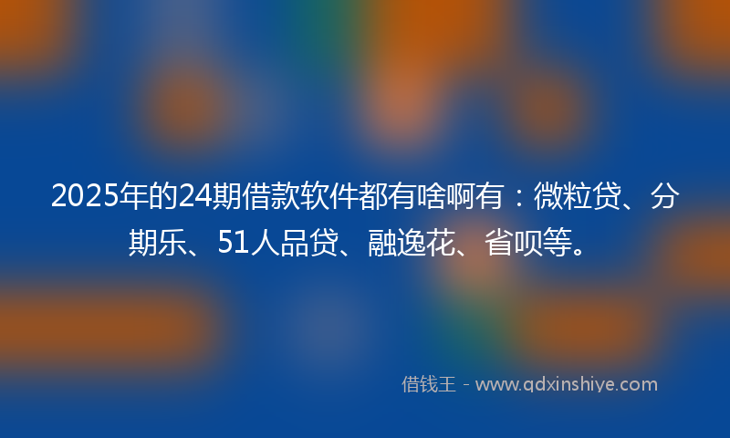 2025年的24期借款软件都有啥啊有：微粒贷、分期乐、51人品贷、融逸花、省呗等。