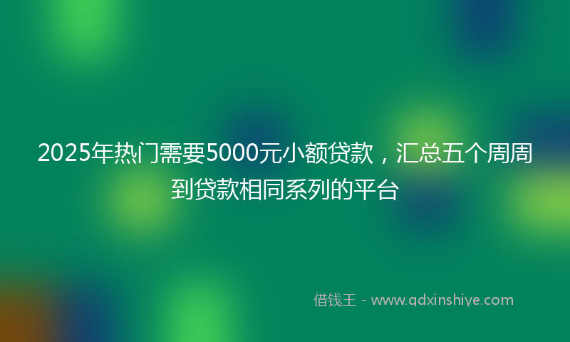 2025年热门需要5000元小额贷款，汇总五个周周到贷款相同系列的平台