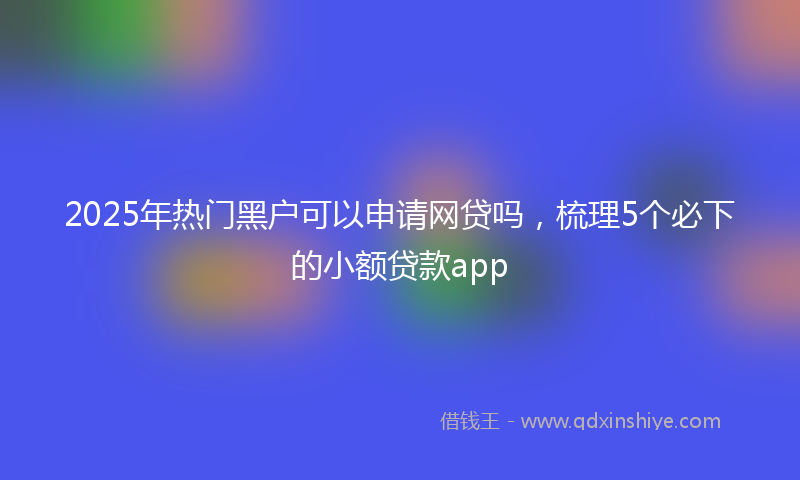 2025年热门黑户可以申请网贷吗，梳理5个必下的小额贷款app