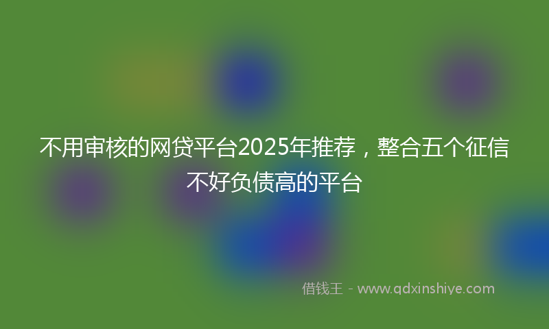 不用审核的网贷平台2025年推荐，整合五个征信不好负债高的平台