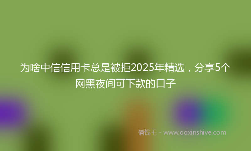 为啥中信信用卡总是被拒2025年精选，分享5个网黑夜间可下款的口子