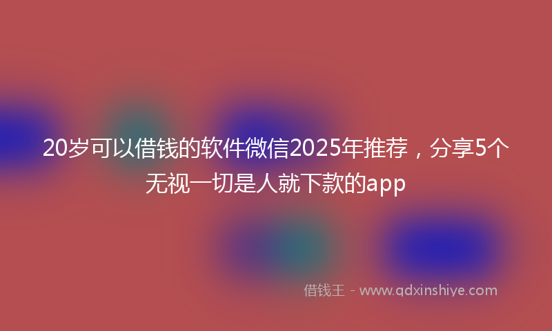 20岁可以借钱的软件微信2025年推荐，分享5个无视一切是人就下款的app