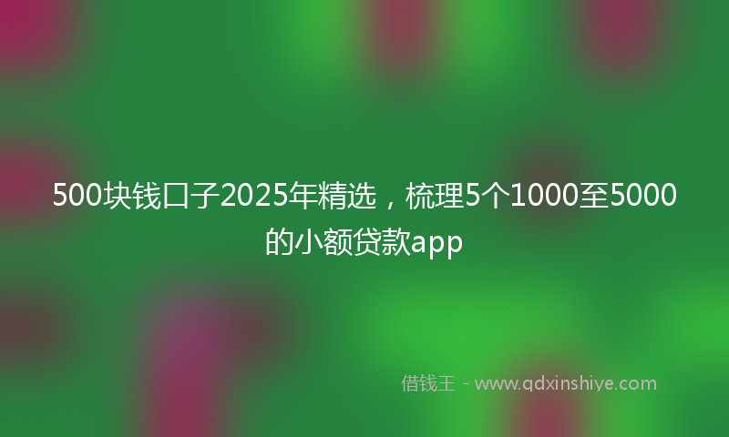 500块钱口子2025年精选，梳理5个1000至5000的小额贷款app