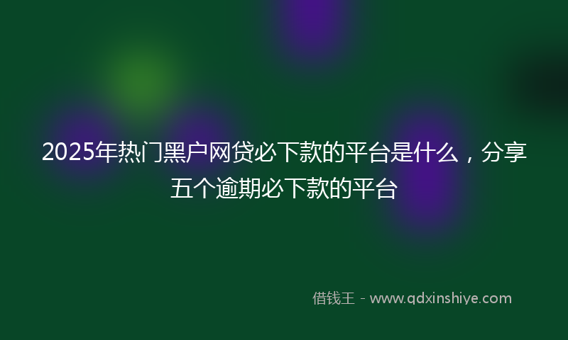 2025年热门黑户网贷必下款的平台是什么，分享五个逾期必下款的平台