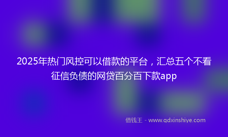 2025年热门风控可以借款的平台，汇总五个不看征信负债的网贷百分百下款app