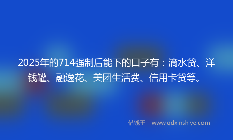 2025年的714强制后能下的口子有：滴水贷、洋钱罐、融逸花、美团生活费、信用卡贷等。