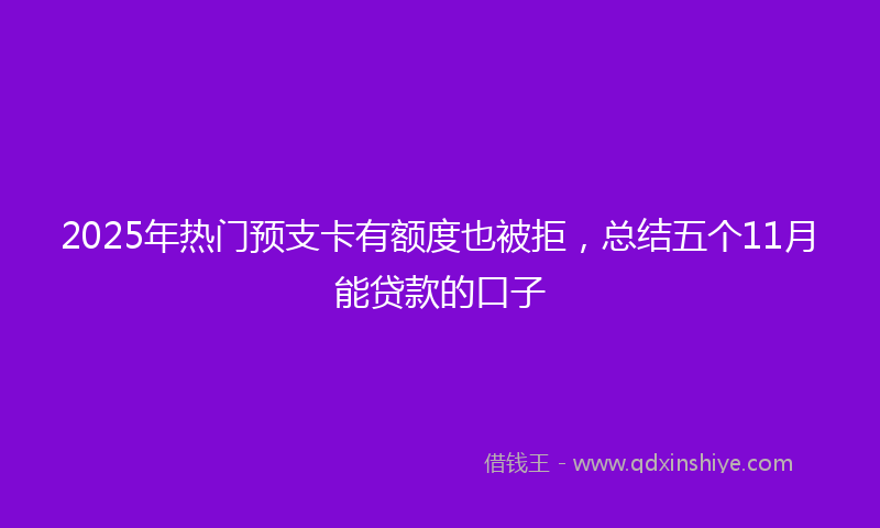 2025年热门预支卡有额度也被拒，总结五个11月能贷款的口子
