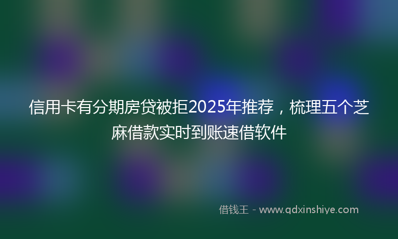 信用卡有分期房贷被拒2025年推荐，梳理五个芝麻借款实时到账速借软件