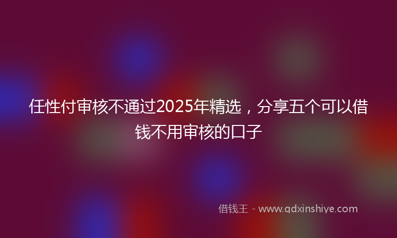 任性付审核不通过2025年精选，分享五个可以借钱不用审核的口子