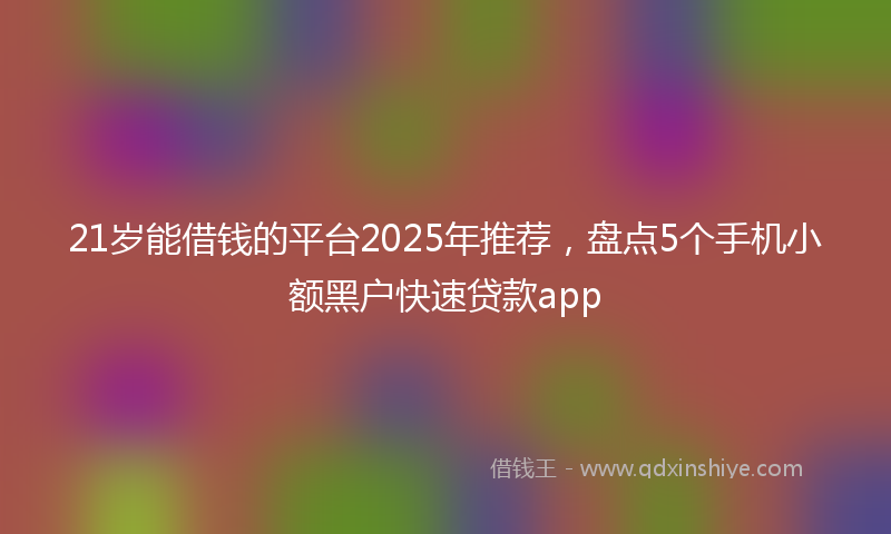 21岁能借钱的平台2025年推荐，盘点5个手机小额黑户快速贷款app