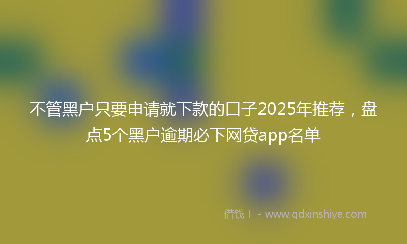 不管黑户只要申请就下款的口子2025年推荐，盘点5个黑户逾期必下网贷app名单