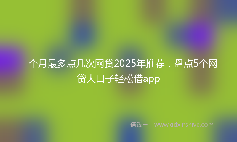 一个月最多点几次网贷2025年推荐，盘点5个网贷大口子轻松借app
