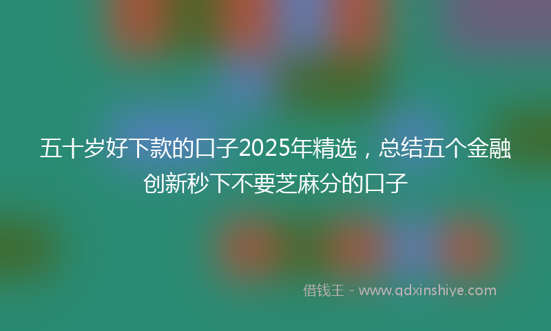 五十岁好下款的口子2025年精选，总结五个金融创新秒下不要芝麻分的口子