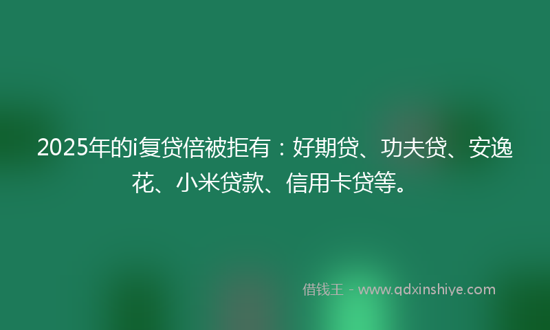 2025年的i复贷倍被拒有：好期贷、功夫贷、安逸花、小米贷款、信用卡贷等。