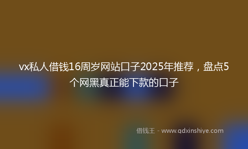 vx私人借钱16周岁网站口子2025年推荐，盘点5个网黑真正能下款的口子