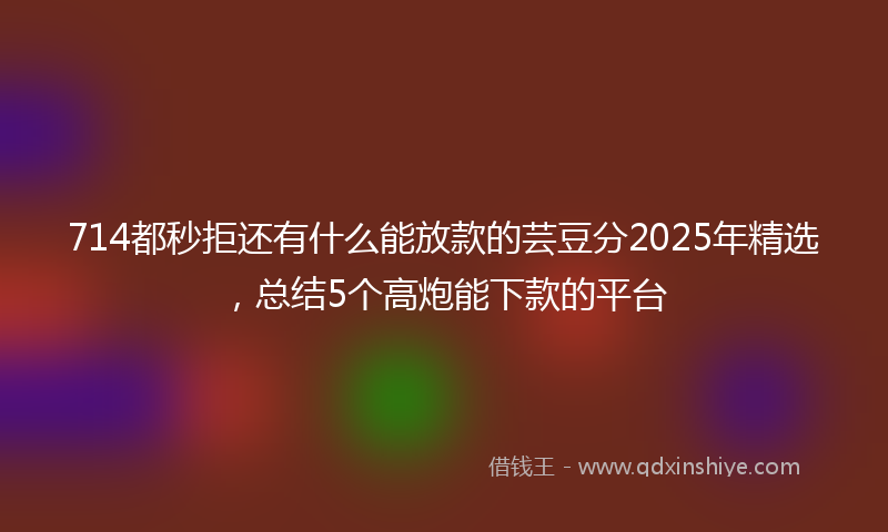 714都秒拒还有什么能放款的芸豆分2025年精选，总结5个高炮能下款的平台