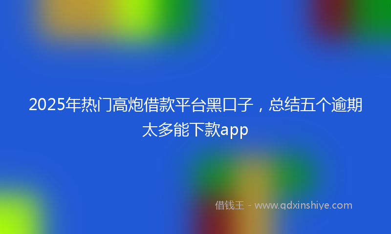 2025年热门高炮借款平台黑口子，总结五个逾期太多能下款app
