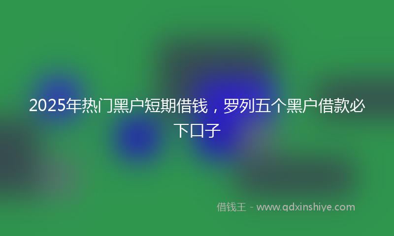 2025年热门黑户短期借钱，罗列五个黑户借款必下口子