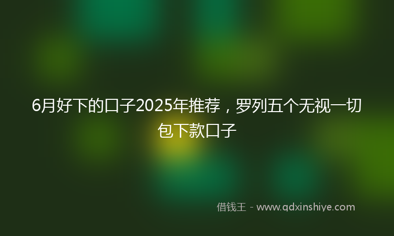 6月好下的口子2025年推荐，罗列五个无视一切包下款口子