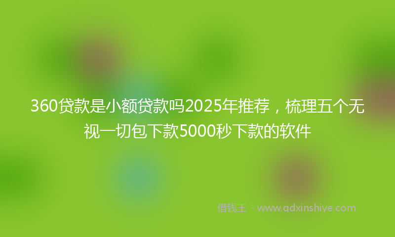 360贷款是小额贷款吗2025年推荐，梳理五个无视一切包下款5000秒下款的软件