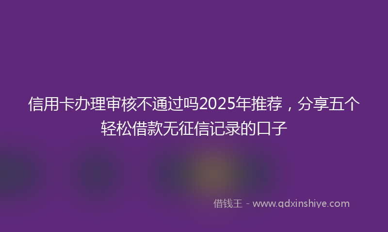 信用卡办理审核不通过吗2025年推荐，分享五个轻松借款无征信记录的口子