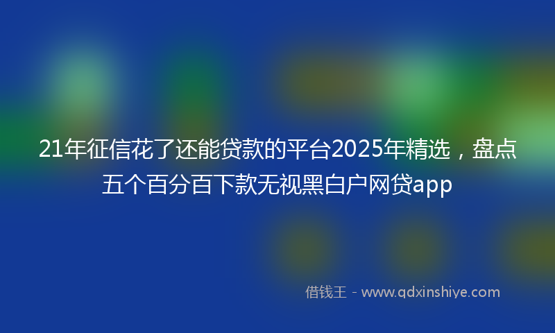 21年征信花了还能贷款的平台2025年精选，盘点五个百分百下款无视黑白户网贷app