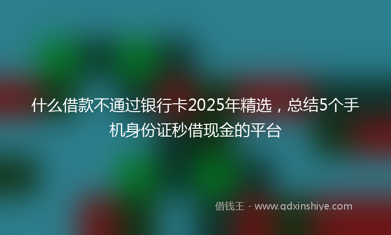 什么借款不通过银行卡2025年精选，总结5个手机身份证秒借现金的平台
