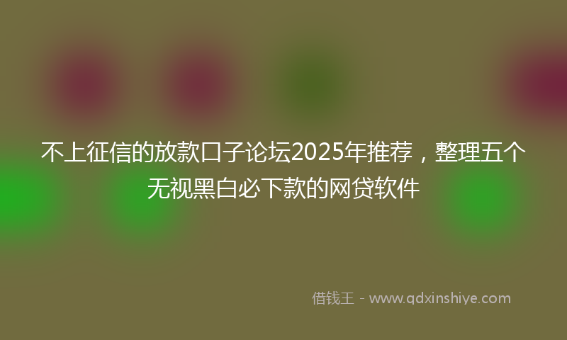不上征信的放款口子论坛2025年推荐，整理五个无视黑白必下款的网贷软件