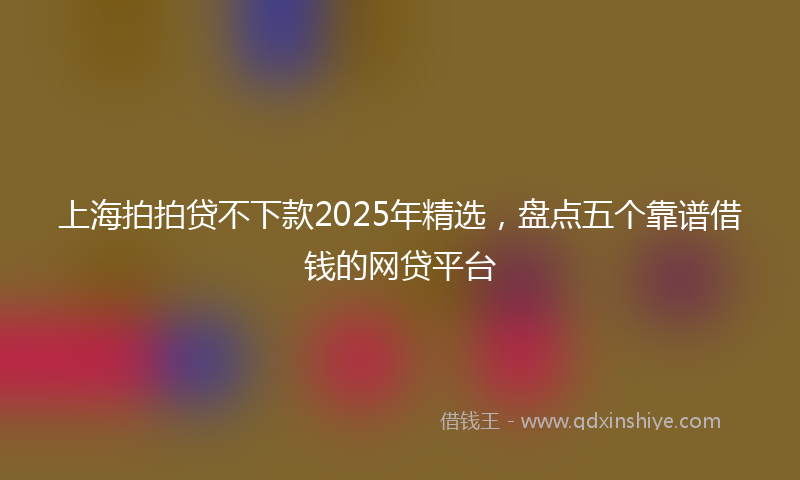 上海拍拍贷不下款2025年精选，盘点五个靠谱借钱的网贷平台