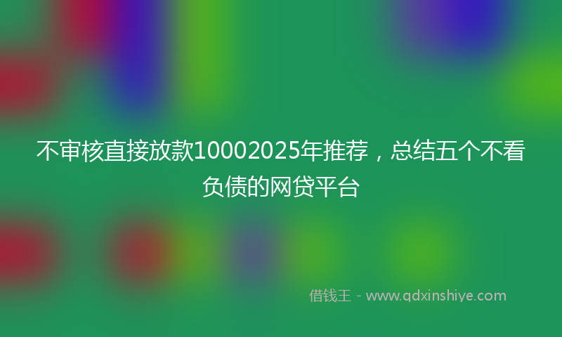 不审核直接放款10002025年推荐，总结五个不看负债的网贷平台