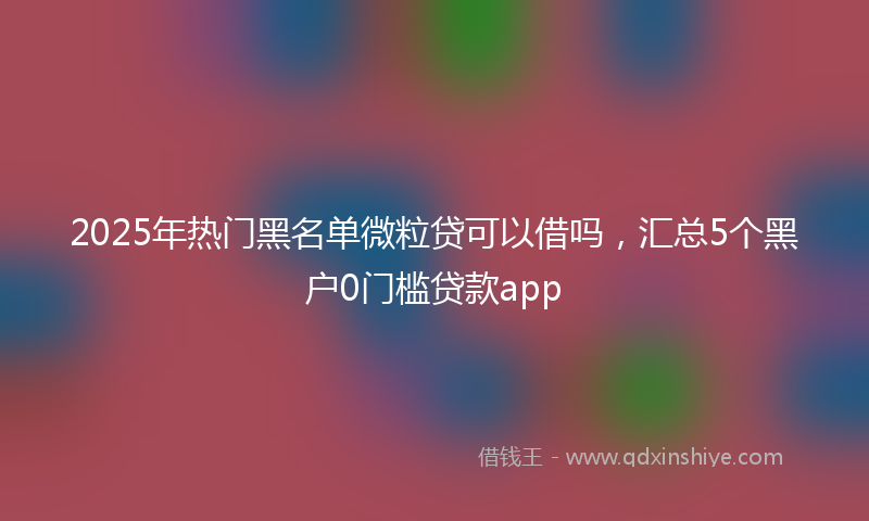 2025年热门黑名单微粒贷可以借吗，汇总5个黑户0门槛贷款app