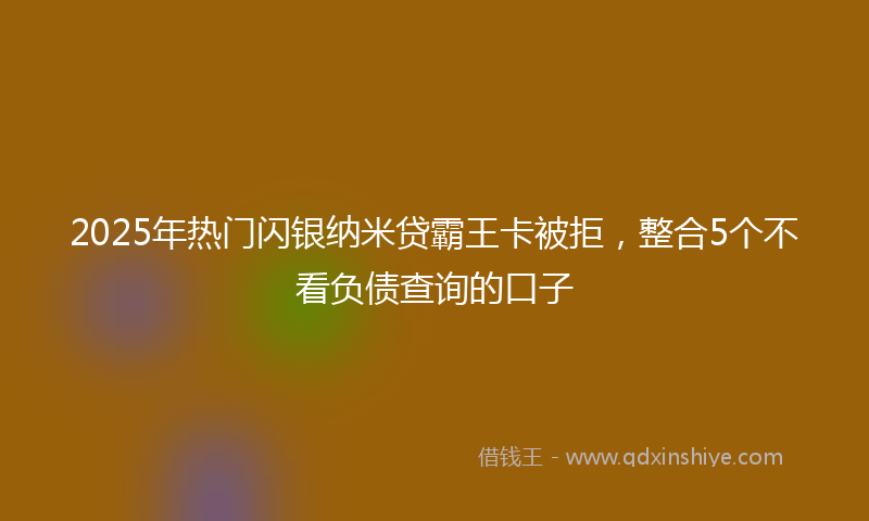 2025年热门闪银纳米贷霸王卡被拒，整合5个不看负债查询的口子
