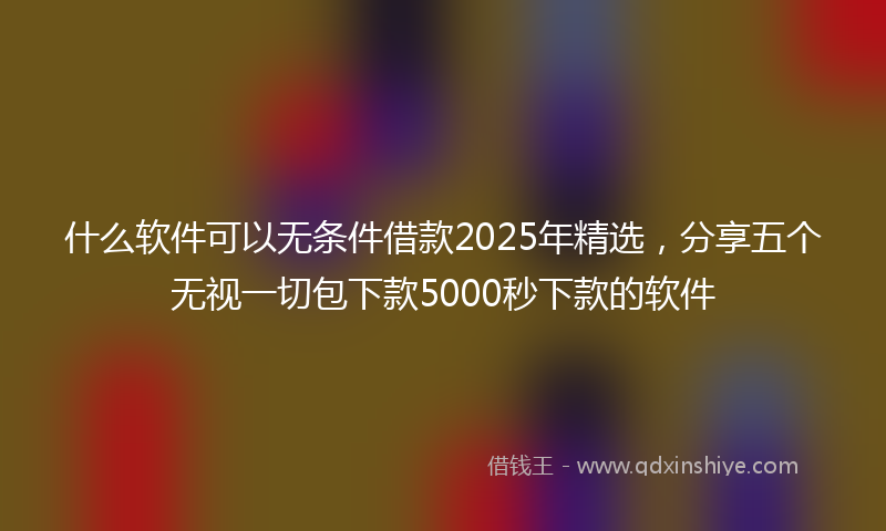 什么软件可以无条件借款2025年精选，分享五个无视一切包下款5000秒下款的软件