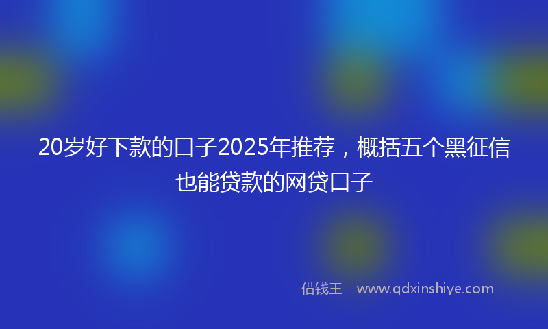 20岁好下款的口子2025年推荐，概括五个黑征信也能贷款的网贷口子