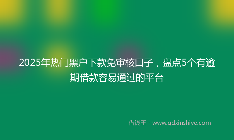 2025年热门黑户下款免审核口子，盘点5个有逾期借款容易通过的平台