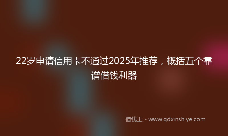 22岁申请信用卡不通过2025年推荐，概括五个靠谱借钱利器
