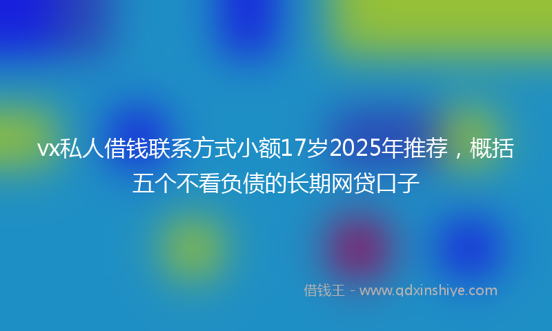 vx私人借钱联系方式小额17岁2025年推荐，概括五个不看负债的长期网贷口子