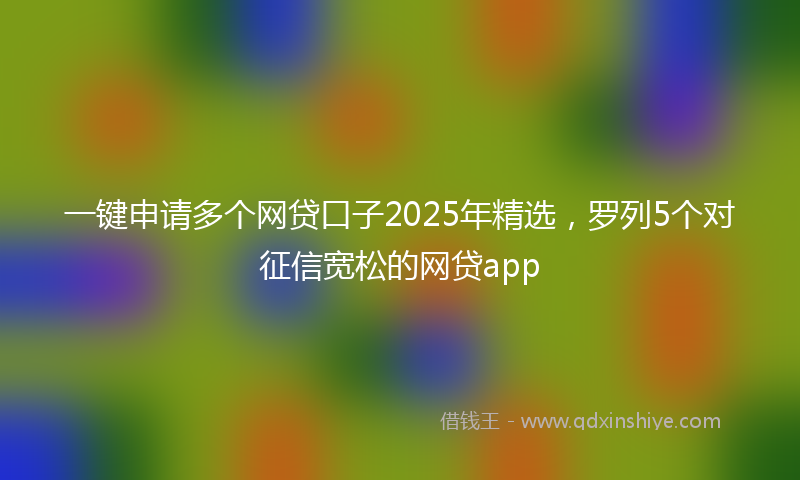 一键申请多个网贷口子2025年精选，罗列5个对征信宽松的网贷app