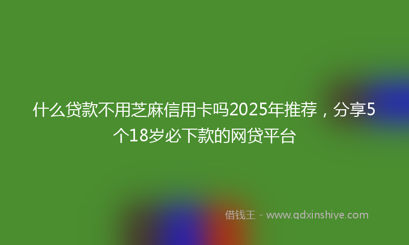 什么贷款不用芝麻信用卡吗2025年推荐，分享5个18岁必下款的网贷平台