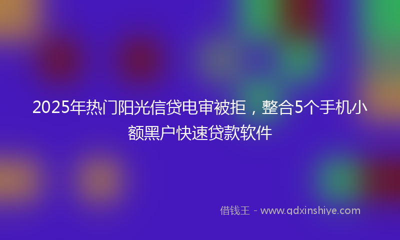 2025年热门阳光信贷电审被拒，整合5个手机小额黑户快速贷款软件