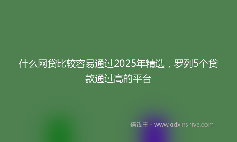 什么网贷比较容易通过2025年精选，罗列5个贷款通过高的平台