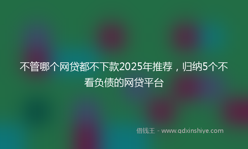 不管哪个网贷都不下款2025年推荐，归纳5个不看负债的网贷平台