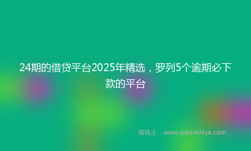 24期的借贷平台2025年精选，罗列5个逾期必下款的平台
