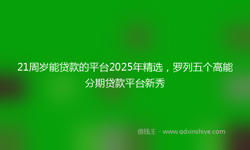 21周岁能贷款的平台2025年精选，罗列五个高能分期贷款平台新秀